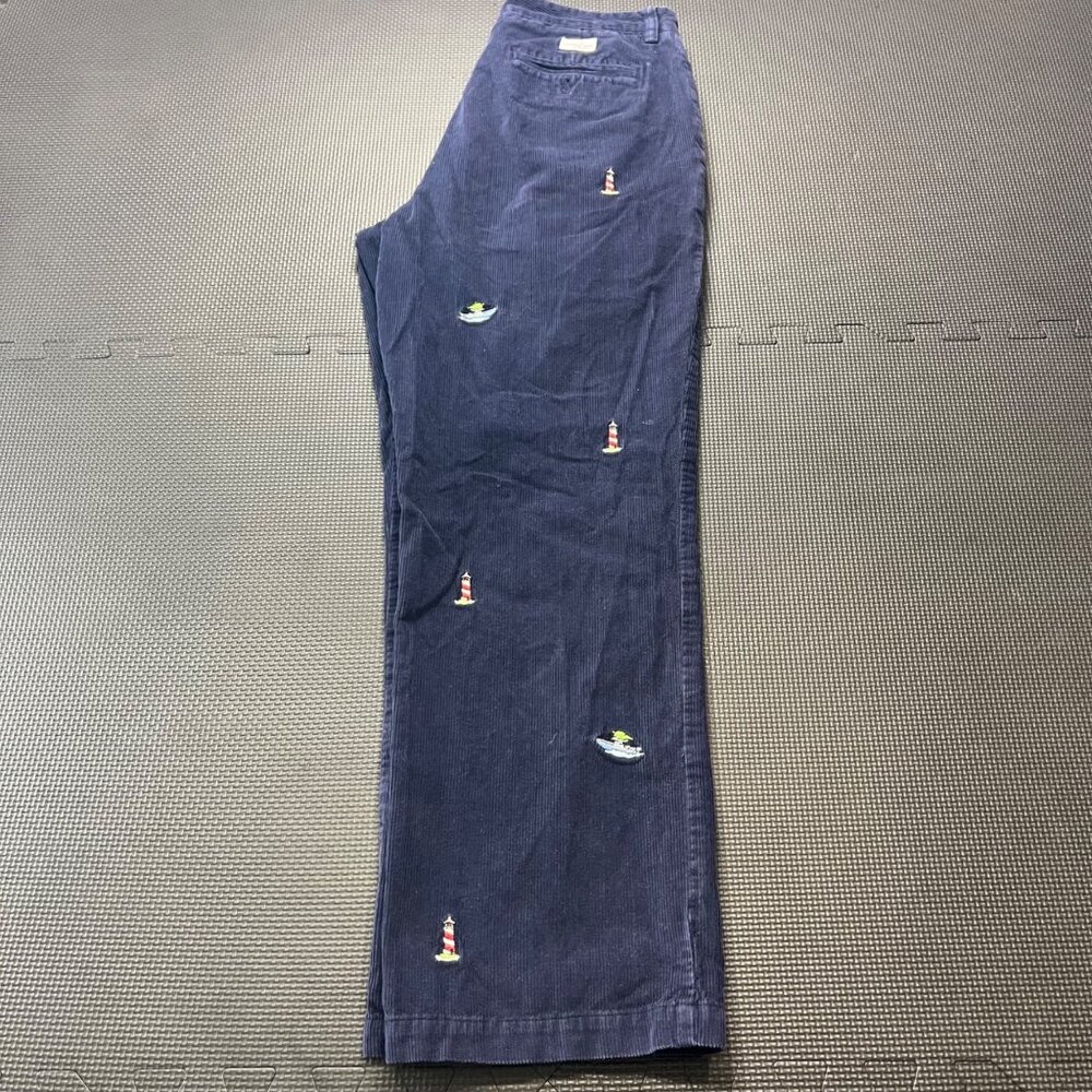 Vineyard Vines Mens Navy Corduroy Pants 32x30 Lighthouse & Boat Embroidery Coast - Picture 2 of 5